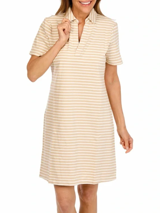 NWT Southern Tide Demi Stripe Irish Cream Preppy Coastal Polo Shirt Dress - Picture 2 of 8
